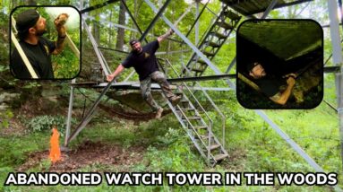 Solo Overnight Finding an Abandoned Watch Tower in the Woods