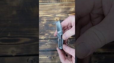 Bastion Gear TiRunt Knife - S35VN Steel Blade - Titanium Scales, Tanto Point