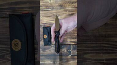 Vosteed Raccoon EDC Knife, Light Pocket knife Clip 3.25" Sandvik 14C28N Gold Blade, Crossbar Micarta