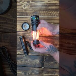 Tactical Flashlight Rechargeable Camping 11 Modes Tactical 10000 Lumens Portable Camp Light w Stand