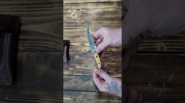 Handmade Damascus Folding Knife for Men with Burn Bone, 7.5 inch  https://amzn.to/4p1fySI