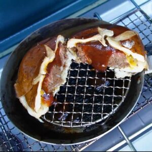 BBQ Bacon Pinwheel Burger on a Pretzel Bun