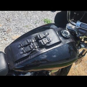 Made a Leather Motorcycle Gas Tank Glove Box With Key Lockable Belt Clips