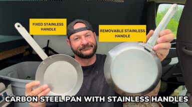 New LIMITED RUN Carbon Steel Pans with the Option of a Fixed or Removable STAINLESS Handle.