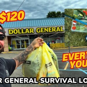 Solo Overnight Doing a Dollar General Survival Challenge for $120