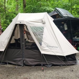 KingCamp Canvas Bell Yurt Tent, 4 Seasons Large Waterproof & Windproof Luxury Glamping Tent w/Stove