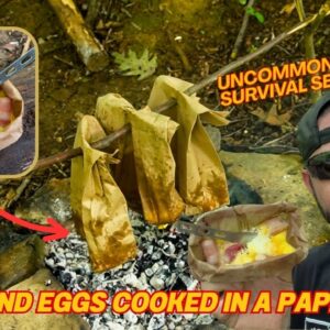 Uncommon Survival Series DIY Bacon and Eggs Cooked in a Paper Sack